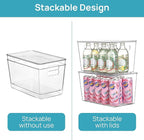 Vtopmart 6 Pack Clear Stackable Storage Bins with Lids,XLarge Plastic Containers with Handle for Pantry Organizer and Storage,Perfect for Kitchen,Fridge,Cabinet, Closet,Bathroom Organization