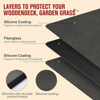 60×42 Inch Under Grill Mats for Outdoor Grill, Hearth Rugs for Fireplaces Fire Resistant, Gas and BBQ Grill Oil-Proof Water-Proof Protector for Decks, Patios and Indoor Grill