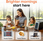 Revolution (Bundle) R180 Connect Touchscreen Smart Toaster + Toastie Press – Choose from 6 Bread Types, 7 Browning Levels, & Toastie Press Mode (Black, 2-Slice)