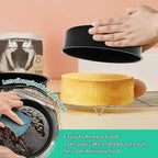 P&P CHEF Non-stick Cake Pan Set of 4, 8 Inch Round Baking Cake Pans Tins for Tier Smash Cakes, Non-Toxic & Solid, Stainless Steel Core & Leak-Proof, 4Pcs