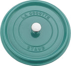 STAUB Cast Iron Round Cocotte, Dutch Oven, 4-quart, serves 3-4, Made in France, Turquoise