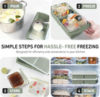 Silicone Freezer Tray with Lid Soup Freezer Container Molds with Steel Reinforced Rim Ice Cube Freezer Molds for Soup, Sauce, Leftovers, Homemade Meal Prep Containers Moldes De Silicona
