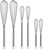 Mini Wire Whisk 6 Pack - 2pk of 8”, 2pk of 7.2” and 2pk of 5” - Stainless Steel