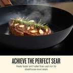 Alva Forest 8" Carbon Steel Frying Pan – Naturally Nonstick, Pre-Seasoned, with Acacia Wood Handle, Made Without PTFE, PFOA, PFAS – Sustainable Belgian Design, Induction & All-Stovetop Safe