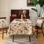 ISAENNE Designer Bohemian Linen Long Rectangle Tablecloth,Colorful Floral Pattern Table Cloth,Wrinkle Resistant Decorative Tablecloths for Dining Thanksgiving Kitchen Party,63"*94"-Grace A