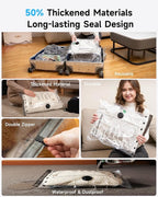 16 Pack Travel Vacuum Seal Bags with Rechargeable Electric Pump, 4 Sizes Space Saver Vacuum Storage Bags for Luggage, Suitcase & Home Organization, Reuseable Vacuum Seal Bags for Clothing