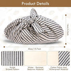 yeload 2 Pack Beeswax Bread Bags, Striped Linen Bento Bags, 14" Cotton Loaf Bag, Reusable Organic Food Storage, Sourdough Bag, Rustic Farmhouse Azuma Bukuro Origami Wrap for Baked Gifts (Red, 2)