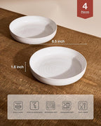 famiware Milkyway 33 oz Bowl Set, Pasta Bowls Set of 4, Salad Bowls, Double Reactive Glaze, Sturdy & Stackable, Ideal for Housewarming, Festivals, White Thread