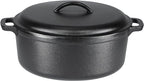 Amazon Basics Round Pre-Seasoned Cast Iron Dutch Oven Pot with Lid and Dual Handles, Heavy-Duty & Large, 7-Quart, Black