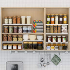 Stackable Expandable Metal Shelf Organizer - Adjustable Wire Storage Rack with Holes for Kitchen, Bathroom, Cabinet, Office - Space Saving, Durable & Sturdy Design（2PACKS/Medium/White