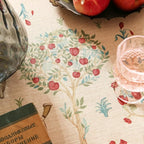 patdrea Designer Linen Beige Round Tablecloth,Vintage Italian Trees Pattern Table Cloth,Decoration Table Cover Cloth for Kitchen Dining Christmas,Tea Party,Thanksgiving,Diameter 67"-Tatiana a