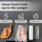 Vacuum Sealer Bags Roll 8" x 50' for Food Saver and Sous Vide, BPA Free, Heavy Duty Commercial Grade Food Storage Bags for Meal Prep and Boil Safe Use, 2 Pack (100 FT)