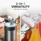 Zulay Kitchen Heavy Duty Stainless Steel Can Opener Manual with Bottle Opener - Rust Proof Manual Can Opener With Turn Knob & Comfy Soft Grip Handles - Peach