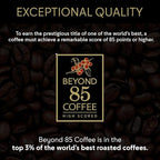 Beyond 85 Espresso Colombian Coffee – 340g Whole Bean Espresso – Bold & Smooth Whole Beans for Rich Crema – Best Coffee Beans for Lattes, Cappuccinos & More