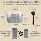 Mini Cake Tins with Lids, BAKINGPAK 30PCS 10OZ Mini Cake Pans with Lids Mini Aluminum Pans with Lids Mini Disposable Cake Pans with Lids Mini Square Cake Pans with Lids for Holiday Party, Ash