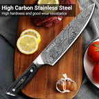 Leking 8 Inch Chef Knife, Kitchen Knife with Sharpener and Finger Guard, Professional High Carbon Stainless Steel Sharp Chef's Knife Set with Ergonomic Handle in Premium Gift Box