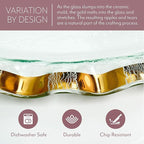 Annieglass Ruffle 11.25 x 7 Inch Rectangular Bowl with 24k Gold, Timeless Glass Tableware for all Occasions, Made in the USA