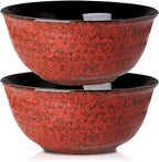 Hasense Ceramic Salad Bowl, 60 Ounces Large Serving Bowls, 8.5 Inch Soup Bowls Set of 2, Pasta Bowls for Ramen, Pho, Fruit, Housewarming, Wedding Gifts, Microwave Dishwasher Safe, Red