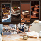 BEWOS 102 PCS 8-Inch Square Cake Pan Set - Includes 100 Baking Parchment Papers, Double Non-Stick Stainless Steel Cake Pans, Baking Pan for Brownie Cakes, Mirror Polished & Dishwasher Safe