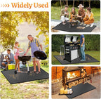 96 ×72 inches Under Grill Mats for Outdoor Grill/ Double-Sided Indoor Fireplace Mat Fire Pit Mat Fireproof Waterproof Oil-Proof, BBQ Mat Grill Pads Grilling Mat Protector for Deck Patio Gas Grills