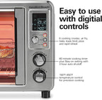 Hamilton Beach Sure Crisp 6-in-1 XL Digital Air Fryer Toaster Oven Combo, With Easy-Access French Doors, Bake, Broil, Toast, Pizza & Reheat Functions, 0.9 cu. ft. Capacity, Stainless Steel (31191)
