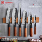 KEEMAKE Deba Knife 6 inch, Double Bevel Japanese 440C Stainless Steel Fish/Fillet Knife with G10 Bolster Octagonal Wood Handle