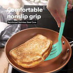 New DI ORO Silicone Turner Spatula Set - Kitchen Spatulas for Nonstick Cookware - Cooking Utensils for Flipping Eggs & Pancakes - 600°F Heat-Resistant BPA Free Turners - Dishwasher Safe (4pc, Mint)