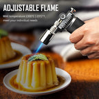 RAVS Refillable Butane Torch, Professional Kitchen Torch Lighter for Creme Brulee, Cooking Torch Gun with Adjustment Flame for Men, Blow Torch for Cooking - No Butane Fuel, Unique Gifts for Dad