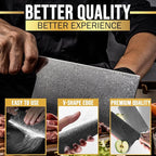 SliceElite Elite Series 7 Inch Meat Cleaver Knife Damascus VG10 Core Forged Carbon Fiber Handle Heavy Duty Chopper Sharp Kitchen Butcher Bone Cutter Vegetable Fruit Chef Tool Polymer Blade Guard Gift