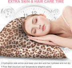 Mulberry Silk Pillow Cases King Size with Hidden Zipper, Ultra Smooth and Soft Breathable Cooling Silk Satin Pillowcase for Hair and Skin, Gifts for Women Men (Leopard Beige, 20x36 Inches, 1 Pack)