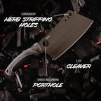 OUTDOOR EDGE ErgoMax Meat Carver Knife Set - Includes Cleaver, Brisket, Butcher & Honing Steel, Premium Titanium-Coated Steel Blades, Non-Slip Rubber Handles, Sharpening Rod