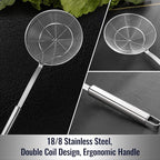 Hiware Solid Stainless Steel Spider Strainer Skimmer Ladle for Cooking and Frying, Kitchen Utensils Wire Strainer Pasta Spoon, 5.4 Inch