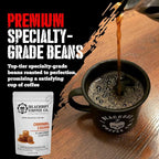 Blackout Coffee Caramel Cream Flavored Ground Coffee – Medium Roast, Smooth Taste, Guilt-Free Indulgence – Freshly Roasted 12oz Bag, American Made