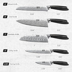 HOSHANHO 5 Pieces Knife Set, Professional Powder Steel Chef Knife Set, Ultra Sharp Japanese Kitchen Knives Set with Ergonomic Pakkawood Handle
