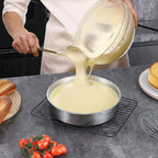 LIANYU 9 Inch Round Cake Pan Set of 2, Stainless Steel Wedding Oven Cake Pan Set for Baking, Metal Round Baking Tin Pan Mold, Deep Bakeware for Layer Birthday Cake, Mirror Polished, Dishwasher Safe