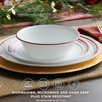 Corelle Vitrelle 18-Piece Service for 6 Dinnerware Set, Triple Layer Glass and Chip Resistant, Lightweight Round Plates and Bowls Set, Logan