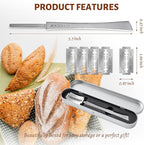 Bread Lame Dough Scoring Tool, Stainless Steel Scoring Knife with 5 Feather Blades, Sourdough Scoring Tool for Bread Baking, Baking Tool for Baking Beginners