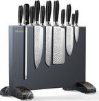 Magnetic Knife Holder, Magnetic Knife Block without Knives, Strong Double Sided Magnet Knife Storage Strip for Kitchen Counter-Black