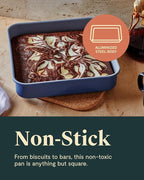 Caraway Non-Stick Ceramic 9” Square Pan - Naturally Slick Ceramic Coating - Non-Toxic, PTFE & PFOA Free - Perfect for Brownies, Lemon Bars, Cakes, & More - Slate