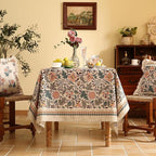 ISAENNE Designer Boho Floral Rectangular Tablecloth,Linen Lotus Flower Pattern Colorful Indoor Table Cloth,Durable Decor Tablecloths for Dining Thanksgiving Kitchen Christmas,55"*87"-Hazel A