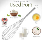 Alpine Cuisine Stainless Steel Wire Whisk 3pc set with Ergonomic Handle | Egg Whisk, Sauce Whisk & Flat Whisk Combined | Space Saving Whisks for Cooking, Baking & Deglazing, Dishwasher Safe