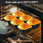 EUSOAR Disposable Ramekins with Lids, 10oz 100pcs Black Gold Aluminum Foil Baking Cups Tins Liners for Pie Quiche Soufflé Creme Brulee, Cake Pan Custard Cups Set for Gathering Dinner Wedding Banquets