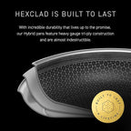 HexClad Hybrid Nonstick 13-Inch Griddle Pan, Stay-Cool Handle, Dishwasher-Friendly, Oven-Safe Up to 900°F, Induction Ready, Compatible with All Cooktops
