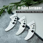 Herb Stripper 9 Holes, Stainless Steel Kitchen Herb Stripping Tool Loose Leaf Kale Razor Metal Leaf Pealer for Kale, Chard, Collard Greens, Thyme, Rosemary, Basil (1Pcs)