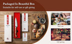 HEZHEN 4.3 inch Blade Paring Kitchen Knife,High-Carbon 1.4116 German Steel Cutlery, Ergonomic Red Wood Handle Petty Knives for Home Chefs, Ultimate Paring Knife for Utility Tasks