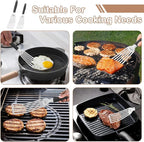 Beijiyi Stainless Steel Fish Spatula Set of 2, 13.5" & 11.7" Slotted Turner with Silicone Handle, Thin Edge, Metal Spatulas for Kitchen Use, Cooking Utensils for Flipping Fish, Burger and Grilling