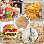 3000 Pcs 12 x 12 Inch Deli Wax Paper Sheets Grease Resistant Tray Basket Liners Newsprint Paper Water and Grease Proof Sandwich Wrapping Square Hot Dog Wrappers for Food Baking (Brown)
