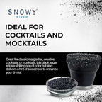 Snowy River Black, Cocktail & Margarita Sugar Rimmer - Vibrant Naturally Colored Sugar for Cocktail Rimming, Baking & Decorating, Medium Crystal - 16oz