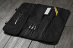 Asaya Chef Knife Roll Bag - 20 Total Pockets for Knives and Kitchen Utensils - Made with Stain Resistant Waxed Nylon - For Chefs and Culinary Students - Knives Not Included(Blue)