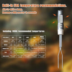 Meat Thermometer Fork with Electronic Ready Alarm, Digital Cooking Thermometer with Instant Read, LCD Display and Led Light, Grill Thermometers for BBQ Grilling Gadgets Steak Pork